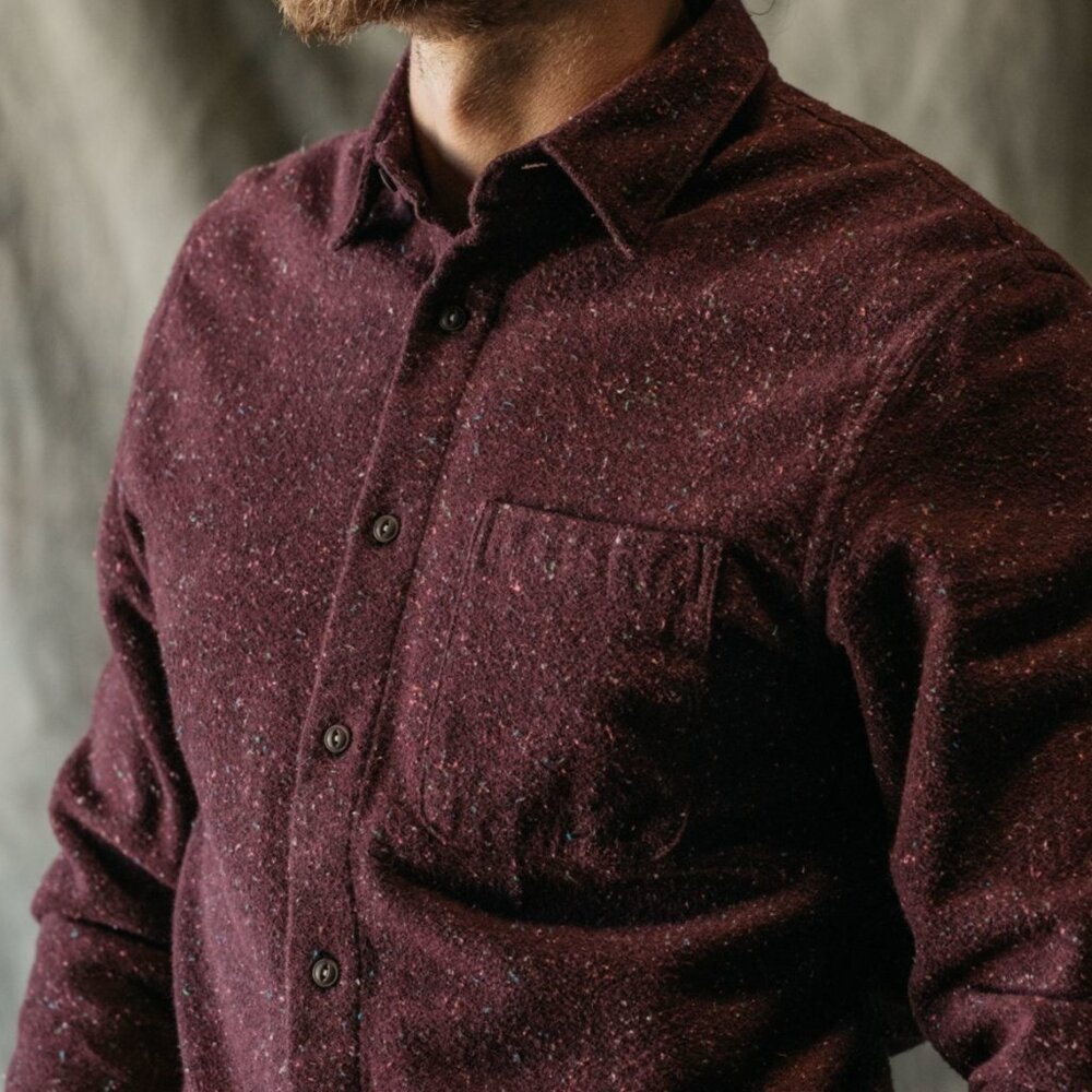 Kato Ripper Shirt in Bordeaux Speckle XL